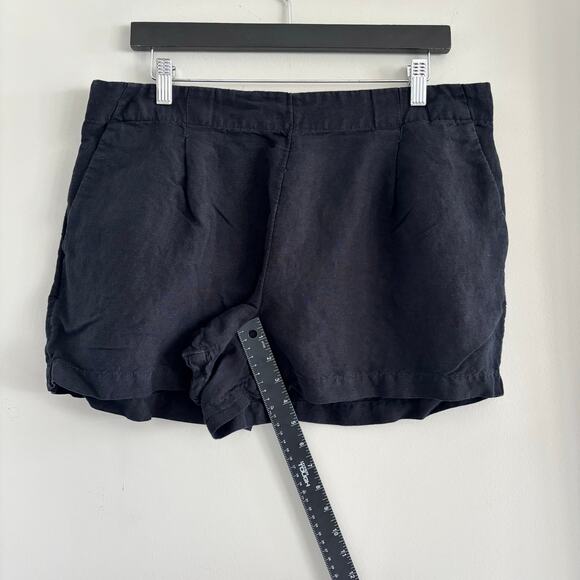 Loft Black Linen Blend Shorts Relaxed Side Pockets Women's Size Large - Picture 5 of 7